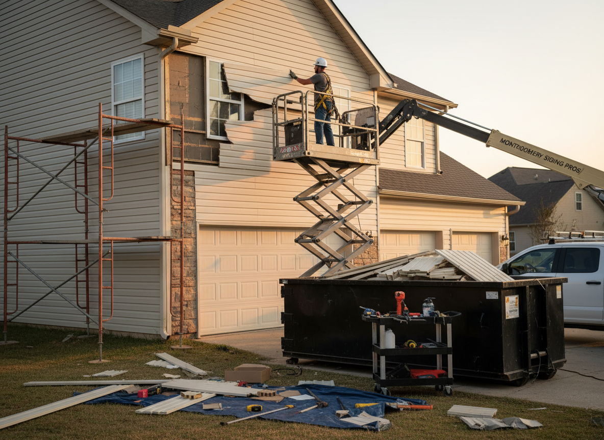 "Emergency siding contractor​ in Montgomery